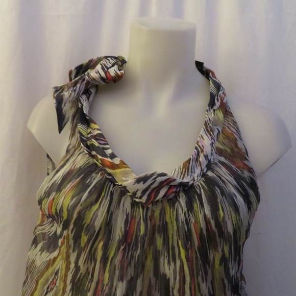 ALLDRESSEDUP SILK HIGH NECK SLEEVELESS BLOUSE SZ S - Picture 3 of 7